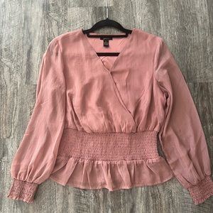 Japna Smocked Top. Pink. Juniors Size- Large.